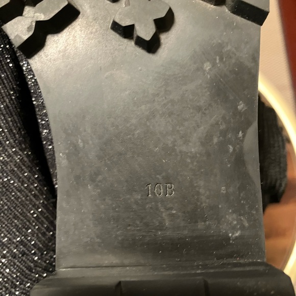 Kate Spade Merigue Shimmery Rib Knit Lug Sole Combat Boots Gunmetal Black US 10 - Picture 7 of 7